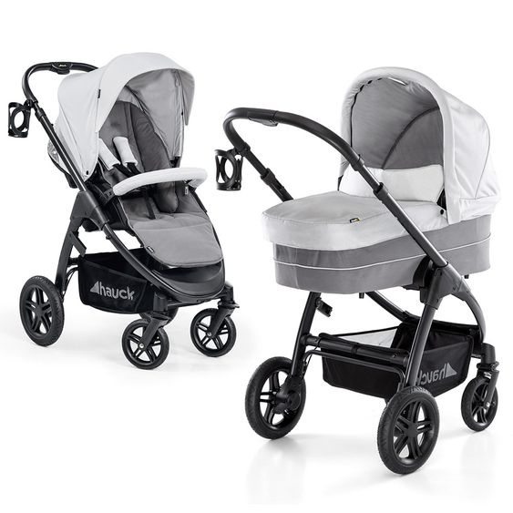 Hauck Combi stroller Saturn R Duoset - incl. stroller and carrycot for newborns - Lunar Stone