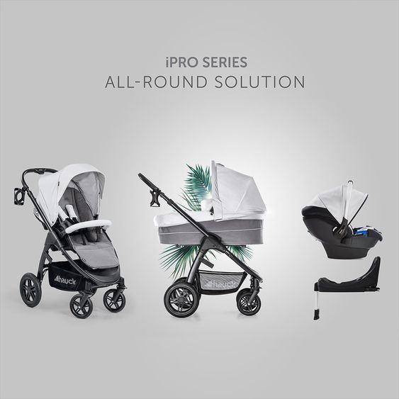 Hauck Combi stroller Saturn R Duoset - incl. stroller and carrycot for newborns - Lunar Stone