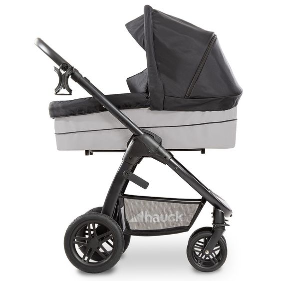 Hauck Kombi-Kinderwagen Saturn R Duoset (Sportwagen und Babywanne) - inkl. XXL Zubehörpaket - Caviar Stone