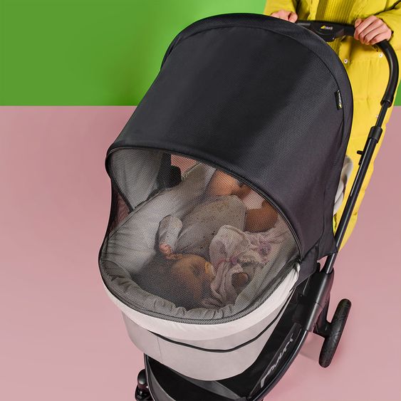 Hauck Kombi-Kinderwagen Saturn R Duoset (Sportwagen und Babywanne) - inkl. XXL Zubehörpaket - Caviar Stone