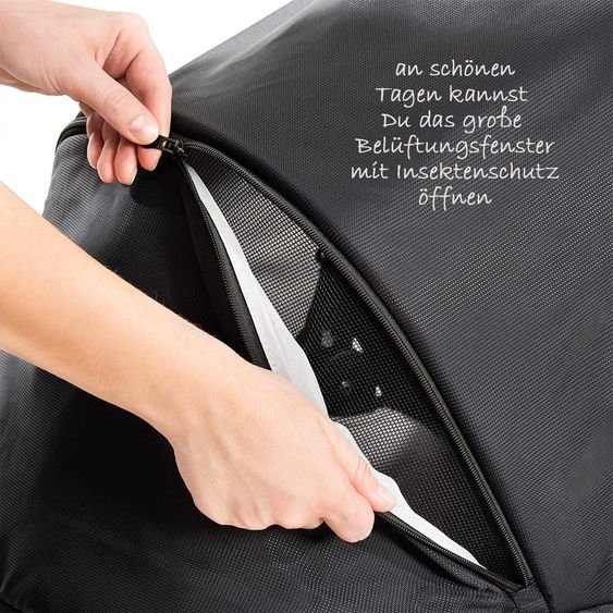 Hauck Kombi-Kinderwagen Saturn R Duoset (Sportwagen und Babywanne) - inkl. XXL Zubehörpaket - Caviar Stone