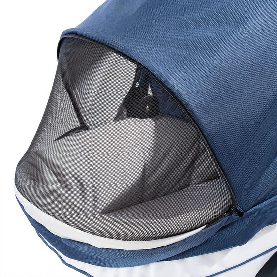Hauck Combi stroller Saturn R Duoset (stroller and carrycot) - incl. XXL accessories package - Denim Silver