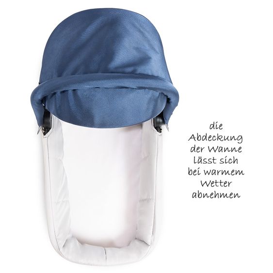 Hauck Combi stroller Saturn R Duoset (stroller and carrycot) - incl. XXL accessories package - Denim Silver