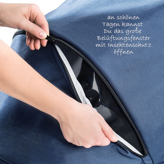 Hauck Combi stroller Saturn R Duoset (stroller and carrycot) - incl. XXL accessories package - Denim Silver