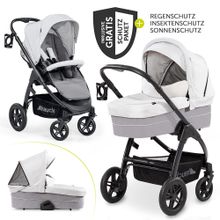 Kombi-Kinderwagen Saturn R Duoset (Sportwagen und Babywanne) - inkl. XXL Zubehörpaket - Lunar Stone