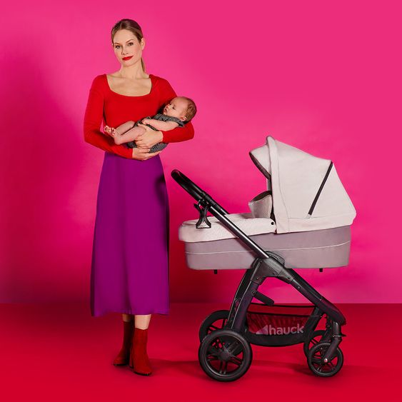 Hauck Kombi-Kinderwagen Saturn R Duoset (Sportwagen und Babywanne) - inkl. XXL Zubehörpaket - Lunar Stone