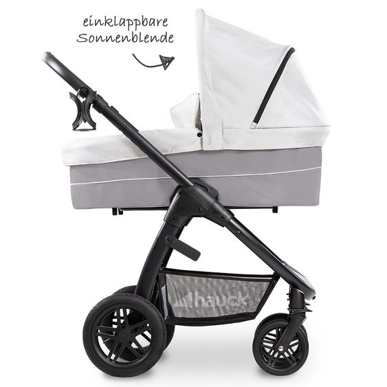 Hauck Kombi-Kinderwagen Saturn R Duoset (Sportwagen und Babywanne) - inkl. XXL Zubehörpaket - Lunar Stone