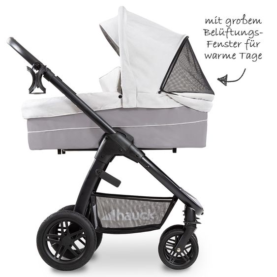 Hauck Kombi-Kinderwagen Saturn R Duoset (Sportwagen und Babywanne) - inkl. XXL Zubehörpaket - Lunar Stone