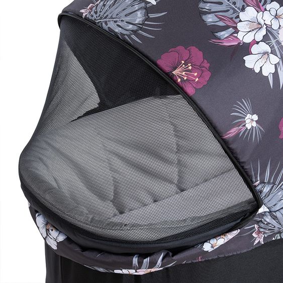 Hauck Combi stroller Saturn R Duoset (stroller and carrycot) - incl. XXL accessories package - Wild Blooms Black