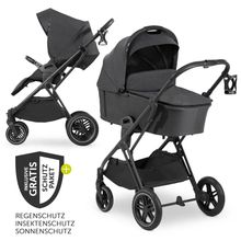 Kombi-Kinderwagen Vision X Duoset Black (Sportwagen & Babywanne) inkl. XXL Zubehörpaket - Melange Black