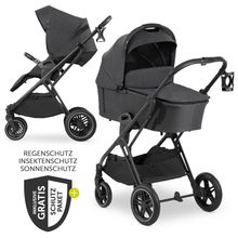 Kombi-Kinderwagen Vision X Duoset Black (Sportwagen und Babywanne) inkl. XXL Zubehörpaket - Melange Black