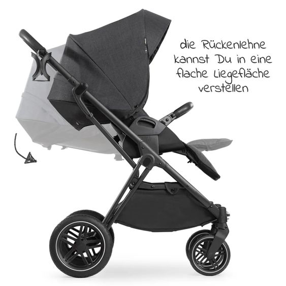 Hauck Kombi-Kinderwagen Vision X Duoset Black (Sportwagen und Babywanne) inkl. XXL Zubehörpaket - Melange Black