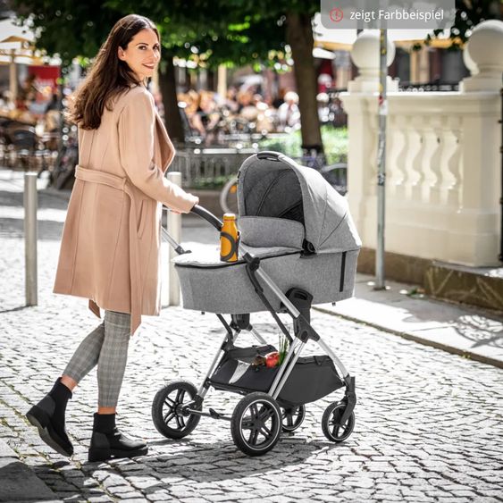 Hauck Kombi-Kinderwagen Vision X Duoset Black (Sportwagen und Babywanne) inkl. XXL Zubehörpaket - Melange Black