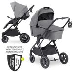 Combi stroller Vision X Duoset Black (stroller and carrycot) incl. XXL accessories package - Melange Grey