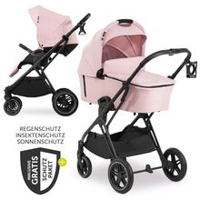 Kombi-Kinderwagen Vision X Duoset Black (Sportwagen und Babywanne) inkl. XXL Zubehörpaket - Melange Rose