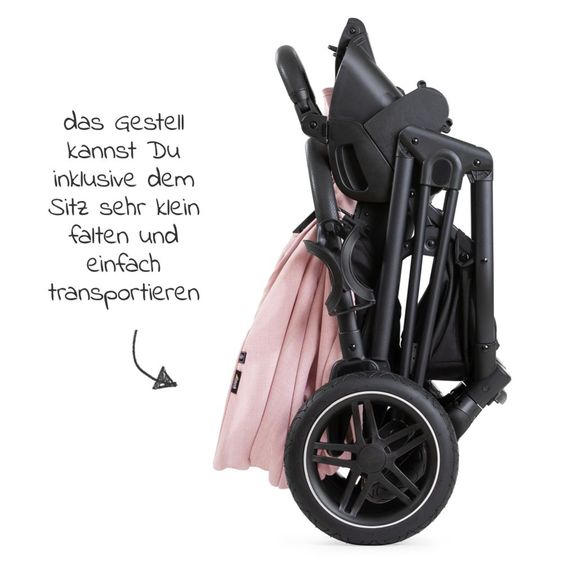 Hauck Passeggino Vision X Duoset Black (passeggino e navicella) incluso pacchetto accessori XXL - Melange Rose