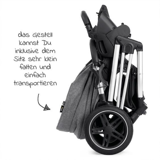 Hauck Kombi-Kinderwagen Vision X Duoset Silver (Sportwagen & Babywanne) - Melange Grey