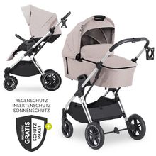 Kombi-Kinderwagen Vision X Duoset Silver (Sportwagen und Babywanne) inkl. XXL Zubehörpaket - Melange Beige