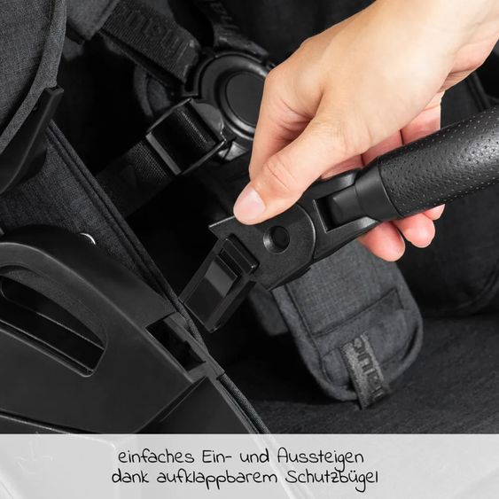 Hauck Kombi-Kinderwagen Vision X Duoset Silver (Sportwagen und Babywanne) inkl. XXL Zubehörpaket - Melange Black