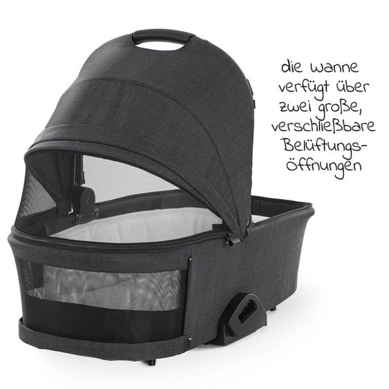 Hauck Passeggino Vision X Duoset Silver (passeggino e navicella) incluso pacchetto accessori XXL - Nero e Grigio Melange