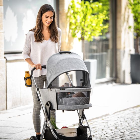 Hauck Kombi-Kinderwagen Vision X Duoset Silver (Sportwagen und Babywanne) inkl. XXL Zubehörpaket - Melange Grey