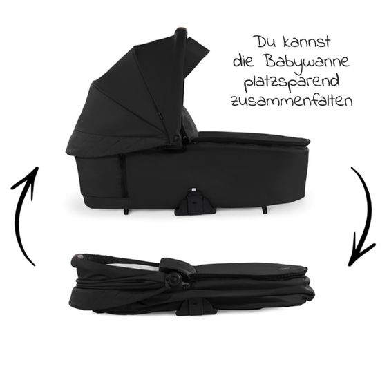 Hauck Kombi-Kinderwagen Walk N Care Air Set (mit Luftreifen) inkl. Babywanne, Sportsitz, Beindecke und Getränkehalter (bis 22kg belastbar) - Black