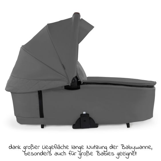 Hauck Kombi-Kinderwagen Walk N Care Air Set (mit Luftreifen) inkl. Babywanne, Sportsitz, Beindecke und Getränkehalter (bis 22kg belastbar) - Dark Grey