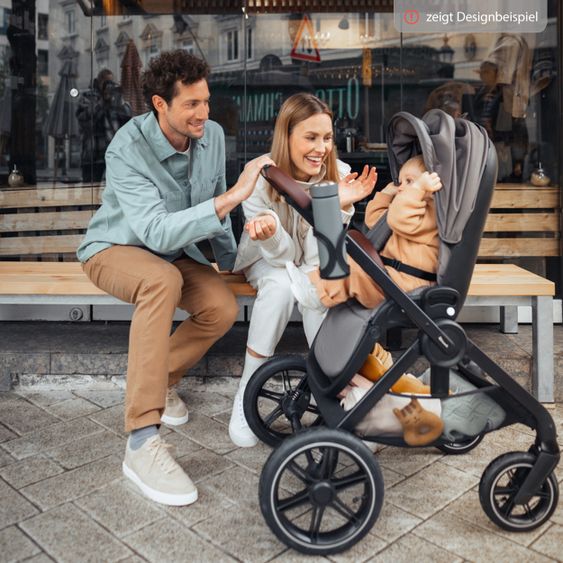 Hauck Kombi-Kinderwagen Walk N Care Air Set (mit Luftreifen) inkl. Babywanne, Sportsitz, Beindecke und Getränkehalter (bis 22kg belastbar) - Dark Grey