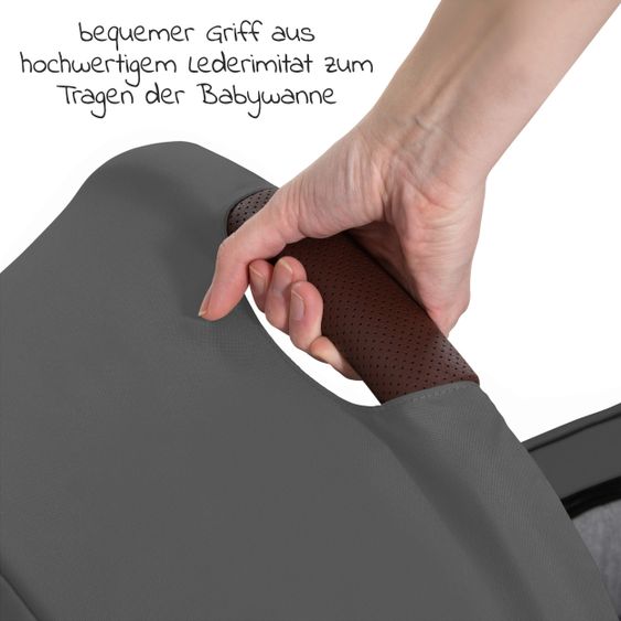 Hauck Kombi-Kinderwagen Walk N Care Air Set (mit Luftreifen) inkl. Babywanne, Sportsitz, Beindecke und Getränkehalter (bis 22kg belastbar) - Dark Grey