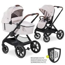 Combi stroller Walk N Care Set incl. baby bath, sport seat, leg cover and XXL accessories package - Beige