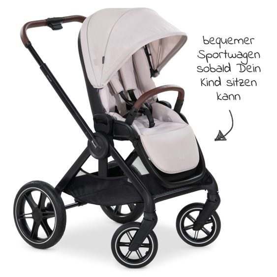 Hauck Kombi-Kinderwagen Walk N Care Set inkl. Babywanne, Sportsitz, Beindecke und XXL Zubehörpaket - Beige