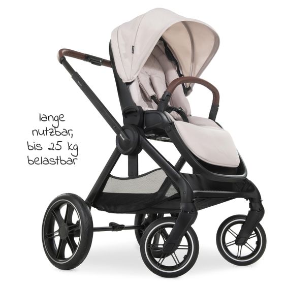 Hauck Kombi-Kinderwagen Walk N Care Set inkl. Babywanne, Sportsitz, Beindecke und XXL Zubehörpaket - Beige