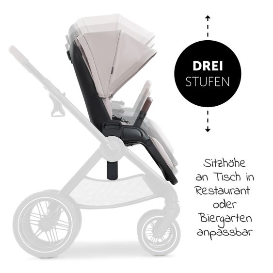 Hauck Kombi-Kinderwagen Walk N Care Set inkl. Babywanne, Sportsitz, Beindecke und XXL Zubehörpaket - Beige