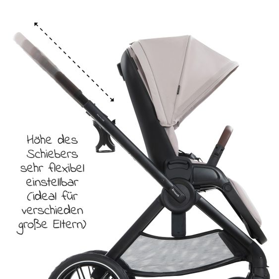 Hauck Kombi-Kinderwagen Walk N Care Set inkl. Babywanne, Sportsitz, Beindecke und XXL Zubehörpaket - Beige