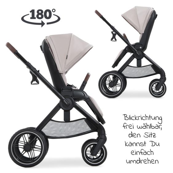 Hauck Kombi-Kinderwagen Walk N Care Set inkl. Babywanne, Sportsitz, Beindecke und XXL Zubehörpaket - Beige