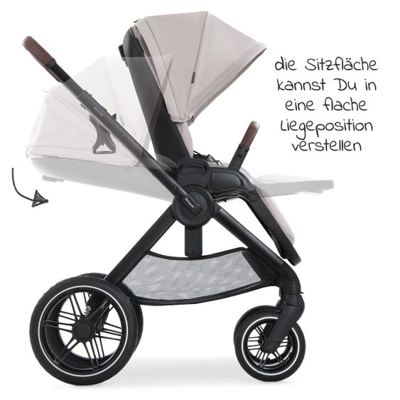 Hauck Kombi-Kinderwagen Walk N Care Set inkl. Babywanne, Sportsitz, Beindecke und XXL Zubehörpaket - Beige