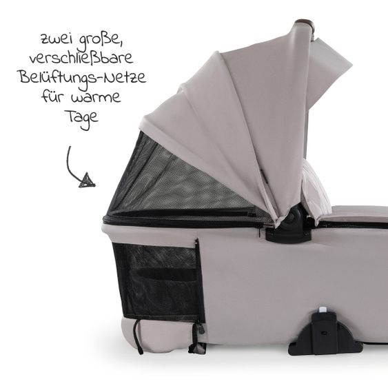 Hauck Kombi-Kinderwagen Walk N Care Set inkl. Babywanne, Sportsitz, Beindecke und XXL Zubehörpaket - Beige