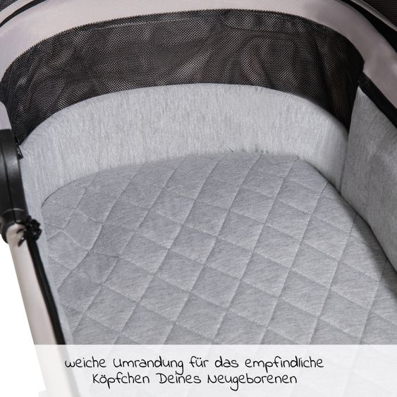 Hauck Kombi-Kinderwagen Walk N Care Set inkl. Babywanne, Sportsitz, Beindecke und XXL Zubehörpaket - Beige