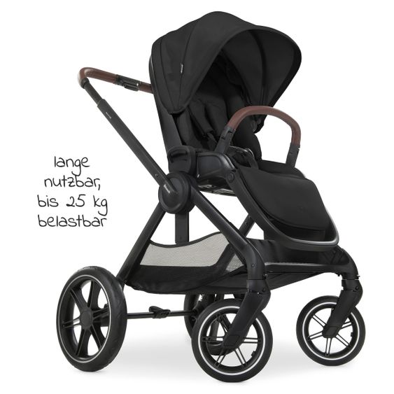 Hauck Combi Stroller Walk N Care Set incl. Baby Carrycot, Sport Seat, Leg Cover and XXL Accessory Pack - Black