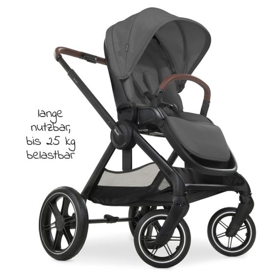 Hauck Combi stroller Walk N Care Set incl. carrycot, sport seat, leg cover and XXL accessories package - Dark Grey