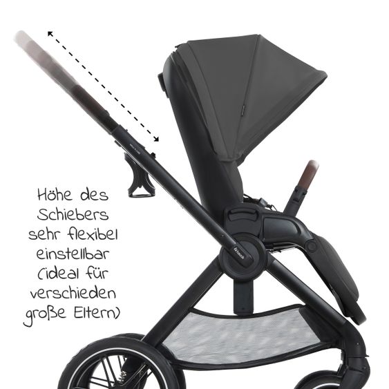 Hauck Combi stroller Walk N Care Set incl. carrycot, sport seat, leg cover and XXL accessories package - Dark Grey