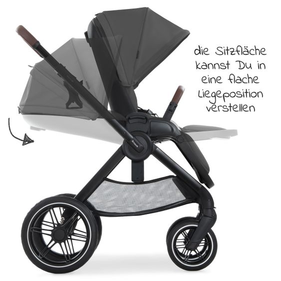 Hauck Combi stroller Walk N Care Set incl. carrycot, sport seat, leg cover and XXL accessories package - Dark Grey