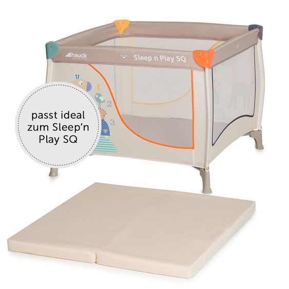 Hauck Laufgitter-Matratze Slepper SQ - 90 x 90 cm - Uni Beige