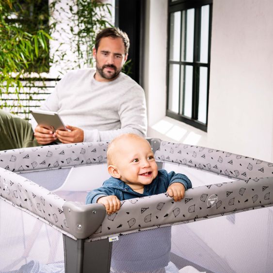 Hauck Playpen Sleep'n Play SQ - (90 x 90 cm) - Nordic Grey