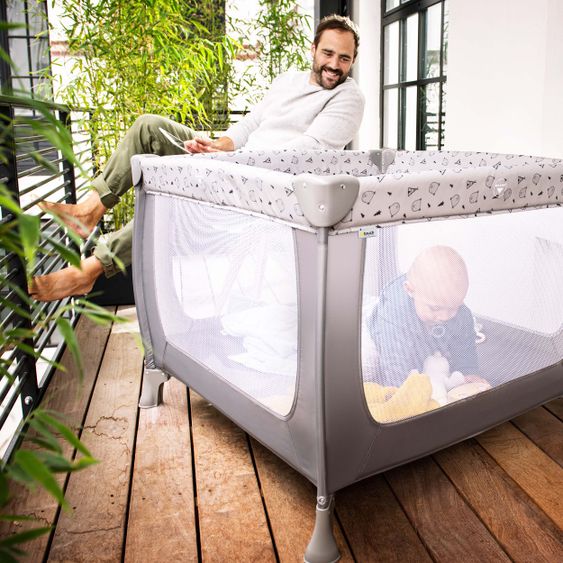 Hauck Playpen Sleep'n Play SQ - (90 x 90 cm) - Nordic Grey