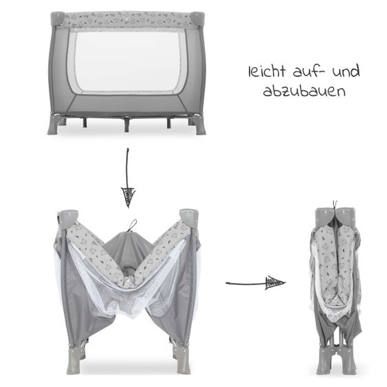 Hauck Playpen Sleep'n Play SQ - (90 x 90 cm) - Nordic Grey