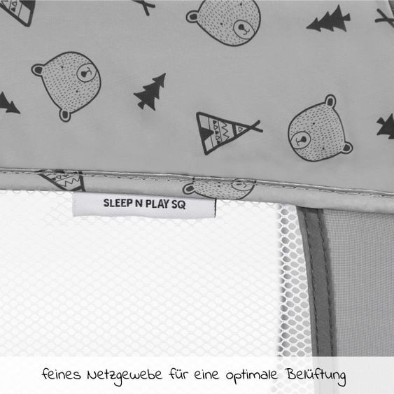 Hauck Playpen Sleep'n Play SQ - (90 x 90 cm) - Nordic Grey
