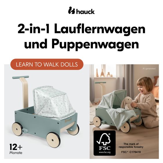 Hauck Lauflernwagen 2-in-1 Puppen- und Lauflernwagen