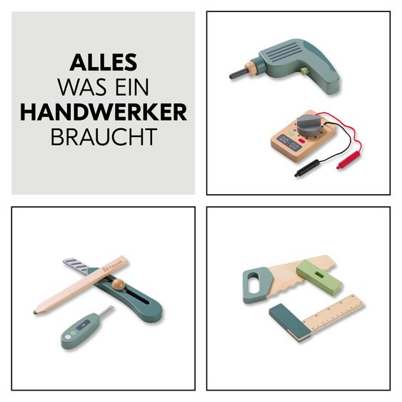 Hauck Learn to Work - 9-tlg. Werkzeug-Set inkl. Gürtel für kleine Handwerker