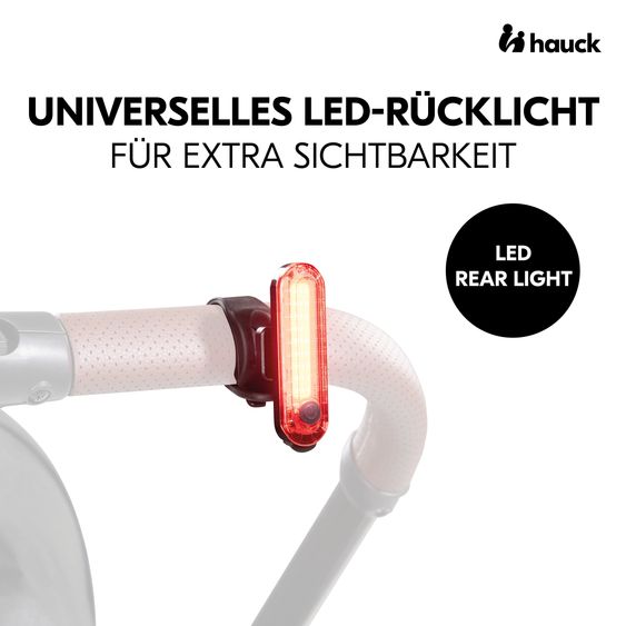 Hauck Luce LED per passeggino e carrozzina - incluso supporto (ricaricabile, 4 modalità di illuminazione)